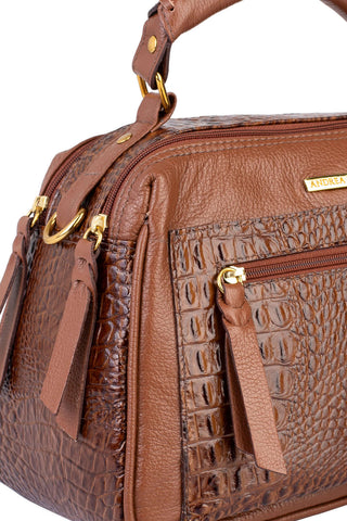 Bolsa pequena de couro croco Ruth - Enluaze - Bolsas, Mochilas e Acessórios em Couro Legítimo