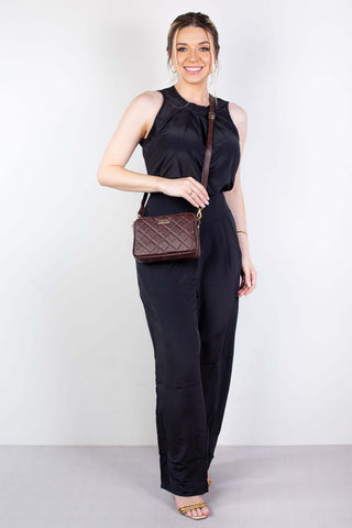 Bolsa pequena de couro matelassê Beatriz - Enluaze - Bolsas, Mochilas e Acessórios em Couro Legítimo