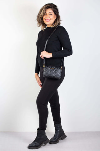 Bolsa pequena de couro matelassê Beatriz - Enluaze - Bolsas, Mochilas e Acessórios em Couro Legítimo