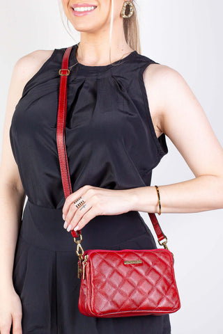 Bolsa pequena de couro matelassê Beatriz - Enluaze - Bolsas, Mochilas e Acessórios em Couro Legítimo