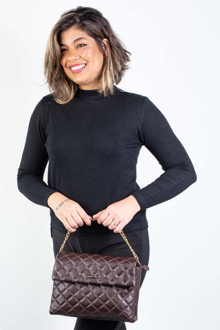 Bolsa grande de couro matelassê Giorgia - Enluaze - Bolsas, Mochilas e Acessórios em Couro Legítimo