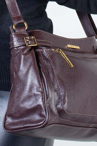 Bolsa tiracolo de couro liso Lorena - Enluaze - Bolsas, Mochilas e Acessórios em Couro Legítimo