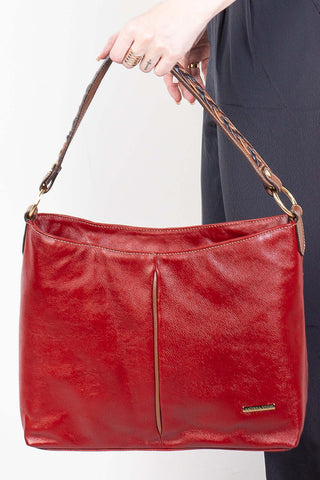 Bolsa de ombro em couro liso Flávia - Enluaze - Bolsas, Mochilas e Acessórios em Couro Legítimo