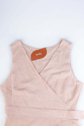 Vestido longo de viscose slub transpassado 71116 - Enluaze - Vestuário e Acessórios em Couro Legítimo