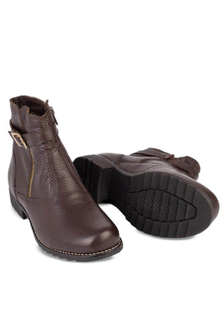 Bota cano curto em couro com fivela 7602 - Enluaze - Bolsas, Mochilas e Acessórios em Couro Legítimo