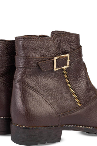 Bota cano curto em couro com fivela 7602 - Enluaze - Bolsas, Mochilas e Acessórios em Couro Legítimo