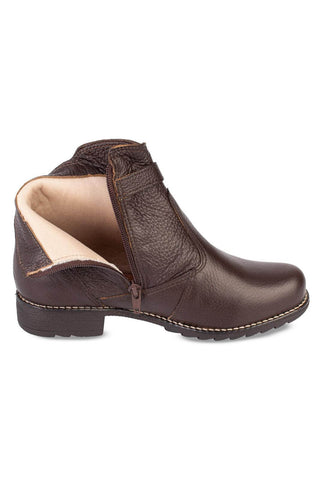 Bota cano curto em couro com fivela 7602 - Enluaze - Bolsas, Mochilas e Acessórios em Couro Legítimo