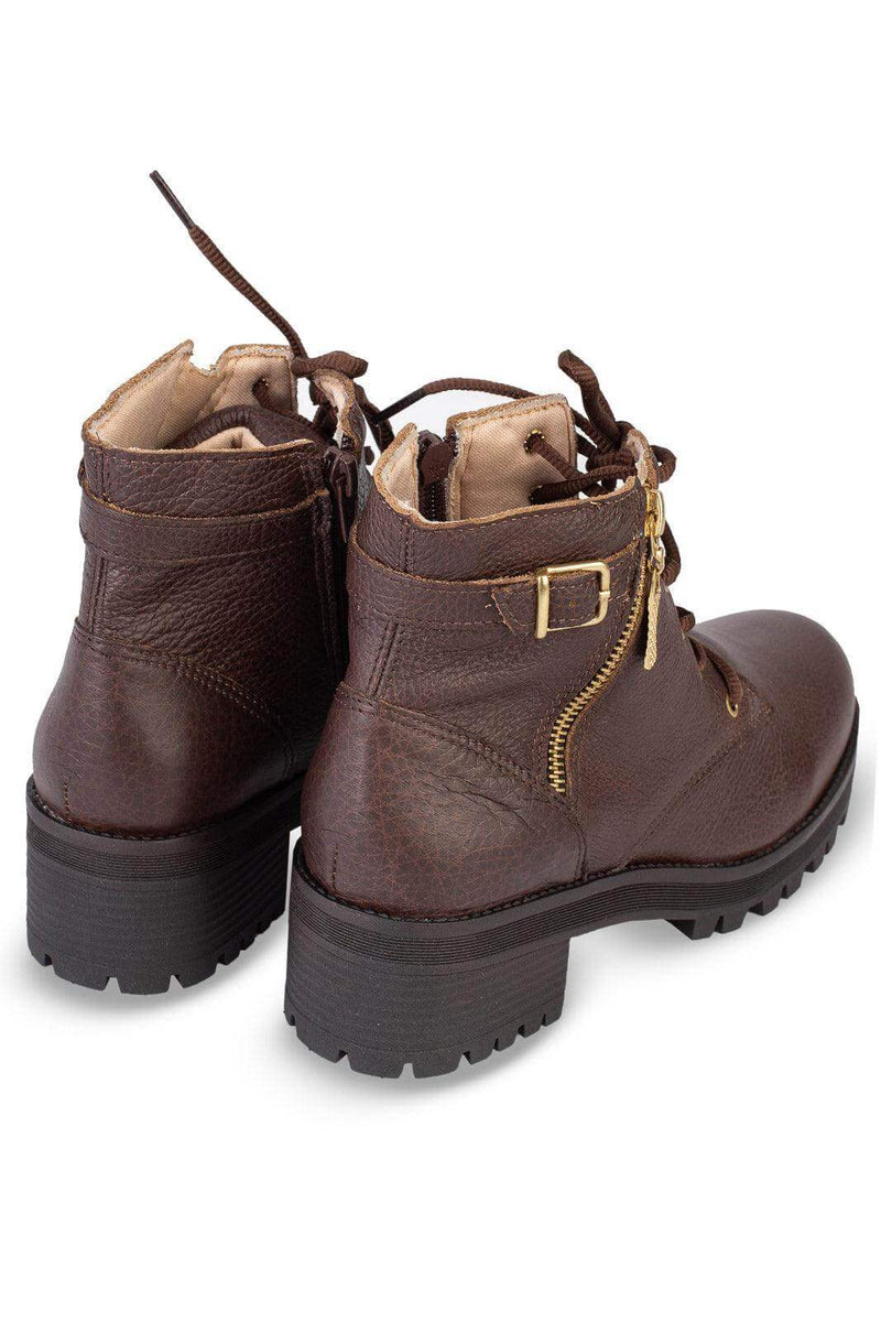 Coturno feminino em couro cano curto 7625