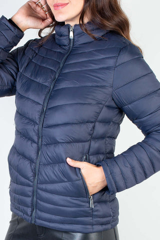 Jaqueta feminina de nylon curta 80226 - Enluaze - Vestuário e Acessórios em Couro Legítimo