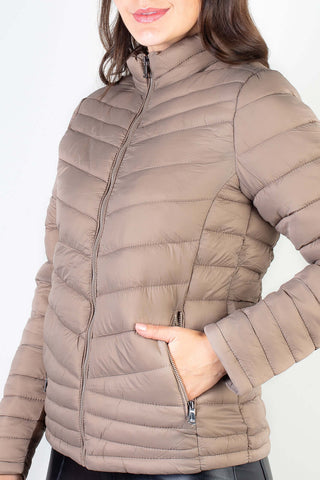 Jaqueta feminina de nylon curta 80226 - Enluaze - Vestuário e Acessórios em Couro Legítimo
