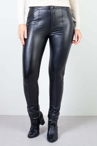 Calça feminina de corino sintético 80471 - Enluaze - Vestuário e Acessórios em Couro Legítimo