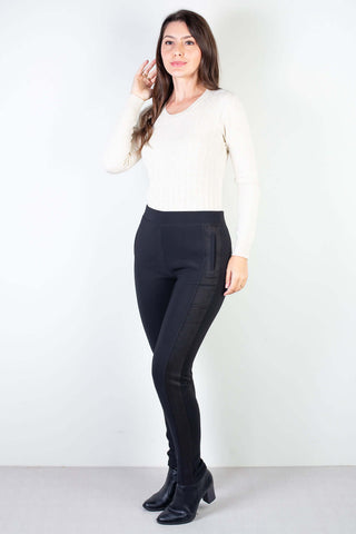 Calça feminina térmica com detalhe lateral 80478 - Enluaze - Vestuário e Acessórios em Couro Legítimo
