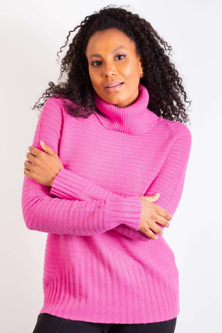 Blusa feminina de malha gola alta 80953 - Enluaze - Vestuário e Acessórios em Couro Legítimo