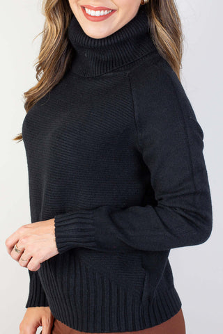 Blusa feminina de tricô gola boba 81148 - Enluaze - Vestuário e Acessórios em Couro Legítimo