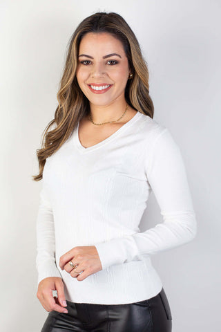 Blusa feminina gola v 81163 - Enluaze - Vestuário e Acessórios em Couro Legítimo