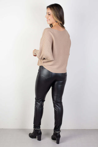 Blusa feminina ponchinho 81196 - Enluaze - Vestuário e Acessórios em Couro Legítimo