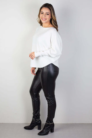 Blusa feminina ponchinho 81196 - Enluaze - Vestuário e Acessórios em Couro Legítimo