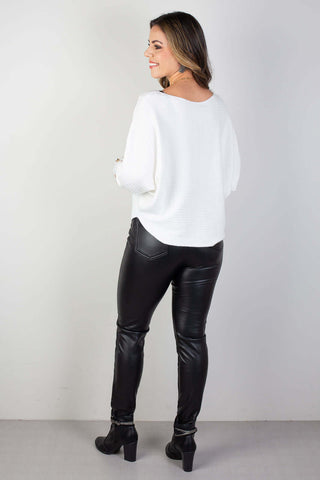 Blusa feminina ponchinho 81196 - Enluaze - Vestuário e Acessórios em Couro Legítimo