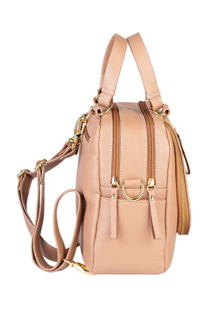 Bolsa mochila 2 em 1 em couro liso Marina - Enluaze - Bolsas, Mochilas e Acessórios em Couro Legítimo