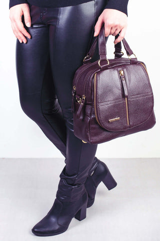 Bolsa mochila 2 em 1 em couro liso Marina - Enluaze - Bolsas, Mochilas e Acessórios em Couro Legítimo