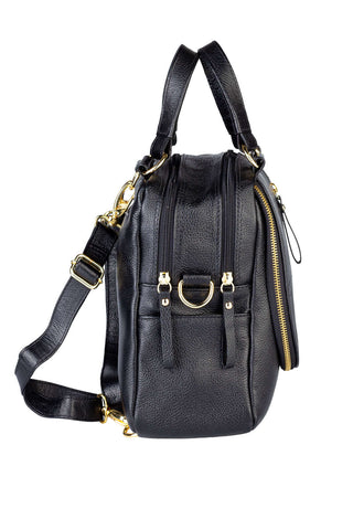 Bolsa mochila 2 em 1 em couro liso Marina - Enluaze - Bolsas, Mochilas e Acessórios em Couro Legítimo