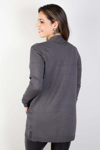 Cardigan de malha alongado feminino 85096 - Enluaze - Vestuário e Acessórios em Couro Legítimo