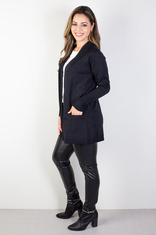 Cardigan de malha alongado feminino 85096 - Enluaze - Vestuário e Acessórios em Couro Legítimo