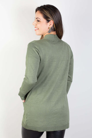 Cardigan de malha alongado feminino 85096 - Enluaze - Vestuário e Acessórios em Couro Legítimo