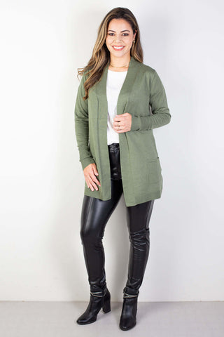 Cardigan de malha alongado feminino 85096 - Enluaze - Vestuário e Acessórios em Couro Legítimo