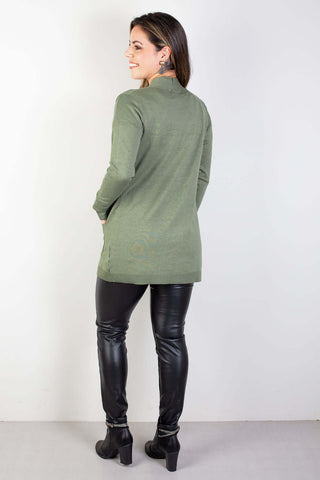 Cardigan de malha alongado feminino 85096 - Enluaze - Vestuário e Acessórios em Couro Legítimo