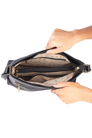Bolsa transversal de couro liso Antonela - Enluaze - Bolsas, Mochilas e Acessórios em Couro Legítimo