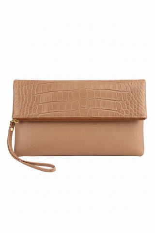 Clutch de couro croco Nikki