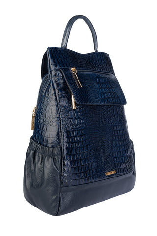 Mochila antifurto de couro croco Suelen - Enluaze - Bolsas, Mochilas e Acessórios em Couro Legítimo