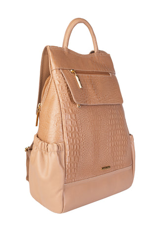 Mochila antifurto de couro croco Suelen - Enluaze - Bolsas, Mochilas e Acessórios em Couro Legítimo