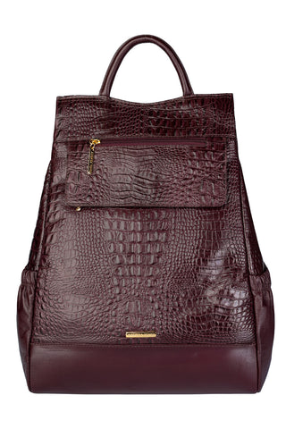 Mochila antifurto de couro croco Suelen - Enluaze - Bolsas, Mochilas e Acessórios em Couro Legítimo