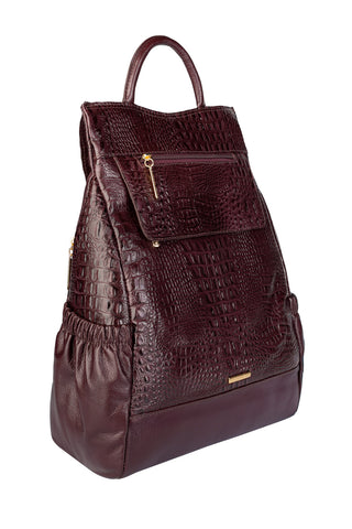 Mochila antifurto de couro croco Suelen - Enluaze - Bolsas, Mochilas e Acessórios em Couro Legítimo