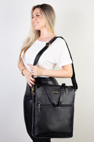 Bolsa/Pasta para notebook em couro liso Sandra - Enluaze - Bolsas, Mochilas e Acessórios em Couro Legítimo