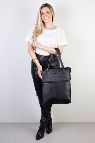 Bolsa/Pasta para notebook em couro liso Sandra - Enluaze - Bolsas, Mochilas e Acessórios em Couro Legítimo