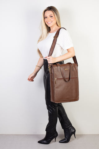 Bolsa/Pasta para notebook em couro liso Sandra - Enluaze - Bolsas, Mochilas e Acessórios em Couro Legítimo
