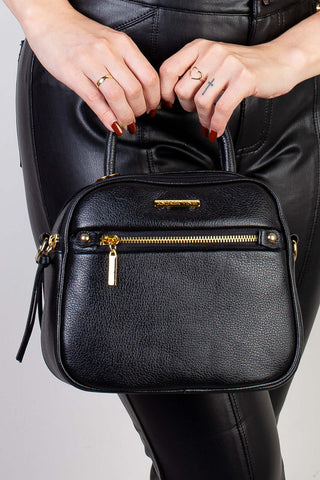 Bolsa baú pequena de couro liso transversal Catarina - Enluaze - Bolsas, Mochilas e Acessórios em Couro Legítimo