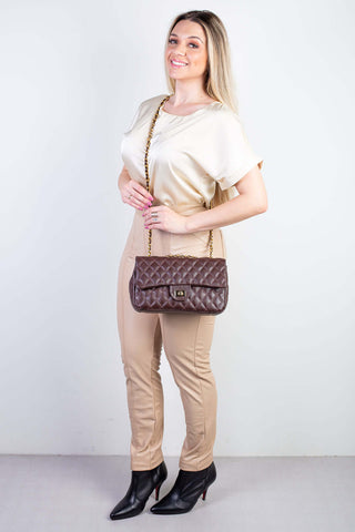Bolsa de couro matelassê quilted Penélope - Enluaze - Bolsas, Mochilas e Acessórios em Couro Legítimo