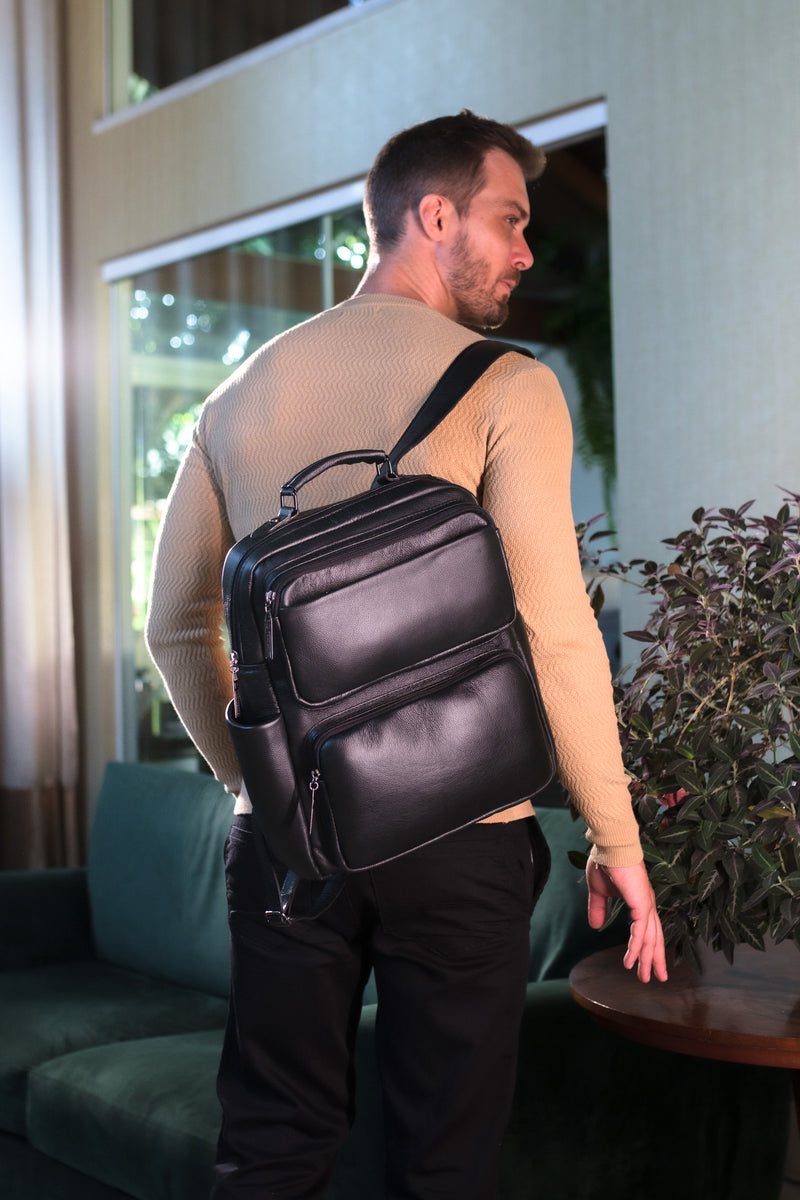 Mochila masculina de couro Lucca