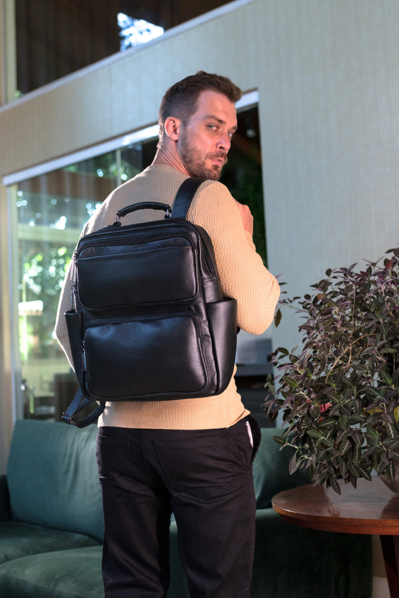 Mochila masculina de couro Lucca