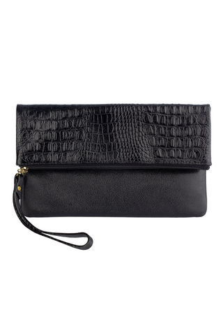 Clutch de couro croco Nikki - Enluaze - Bolsas, Mochilas e Acessórios em Couro Legítimo