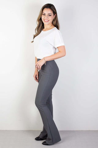 Calça flare cintura alta feminina 80020 - Enluaze - Vestuário e Acessórios em Couro Legítimo