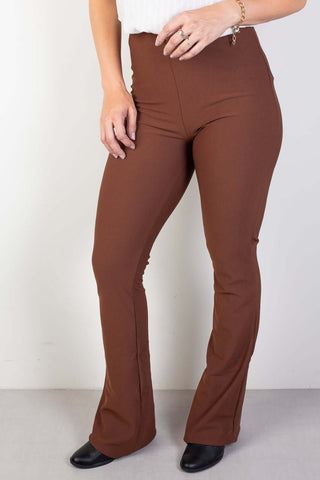 Calça flare cintura alta feminina 80020 - Enluaze - Vestuário e Acessórios em Couro Legítimo
