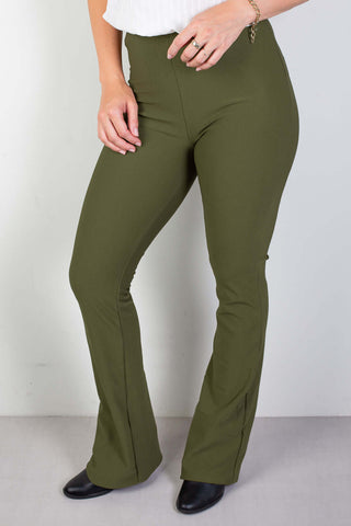 Calça flare cintura alta feminina 80020 - Enluaze - Vestuário e Acessórios em Couro Legítimo