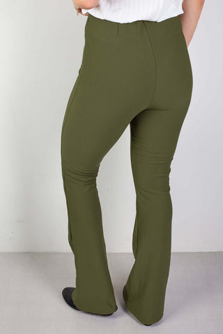 Calça flare cintura alta feminina 80020 - Enluaze - Vestuário e Acessórios em Couro Legítimo