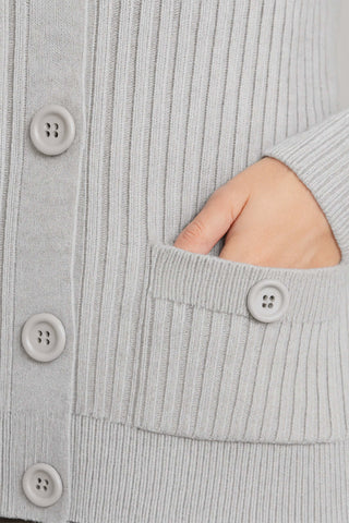Casaco tricot botões e bolsos 80994 - Enluaze - Vestuário e Acessórios em Couro Legítimo