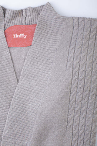 Cardigan alongado feminino com bolsos 81131 - Enluaze - Vestuário e Acessórios em Couro Legítimo